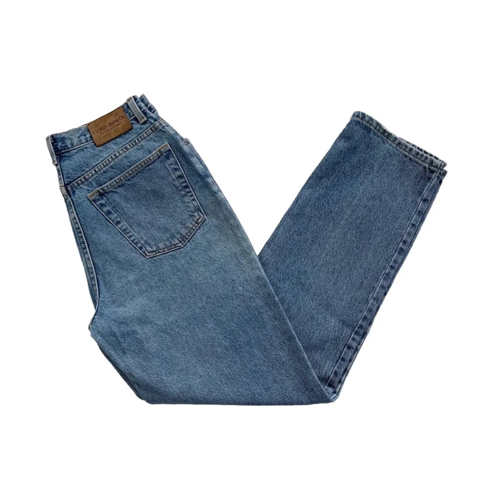 Vintage 1990s Lauren Jean Co Straight Leg Faded Blue Denim Mom Jeans Size 10 W30